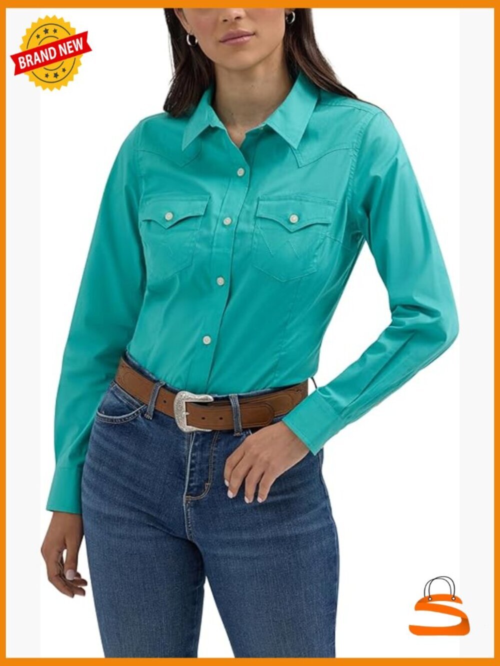 Retro Long Sleeve Slim Fit Western Button Down Cotton Blend Shirt